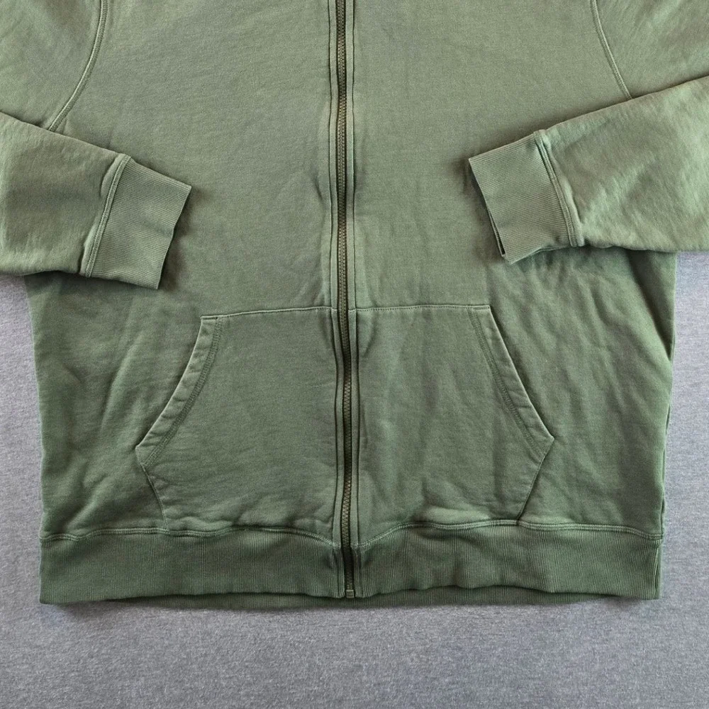 Pact Hoodie Mens 2XL Olive Green Organic Cotton Full Zip Boxy Relaxed Fit